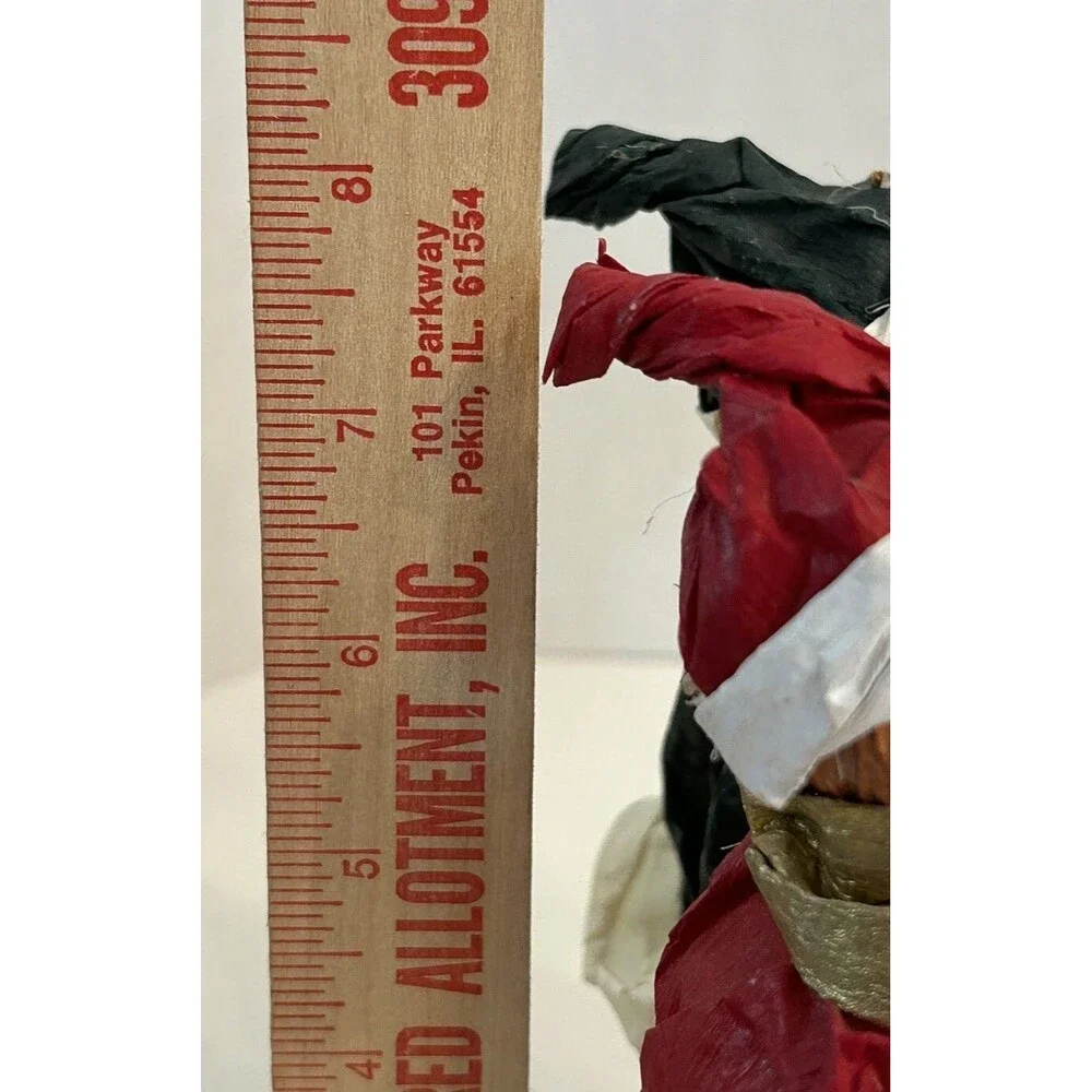 Vintage Paper Mâché Choir Boys Wood Base Christmas Decor Holiday Music Red Green